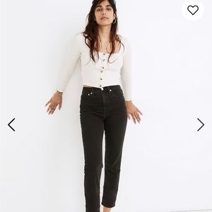 Madewell Classic Straight Leg Jean in Lunar Black Wash NWOT